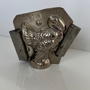 Vintage Metal Chocolate Mold Turkey Tin Candy Mold Thanksgiving Decor